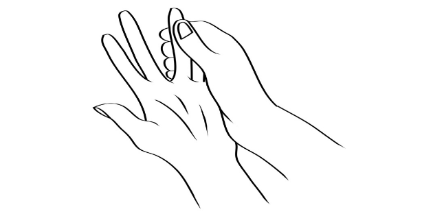 Mudra mit Ringfinger und kleinem Finger für Covid-Erkrankung strömen